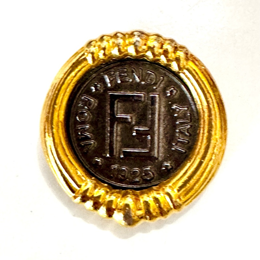Fendi Vintage Gold Coin Brooch
